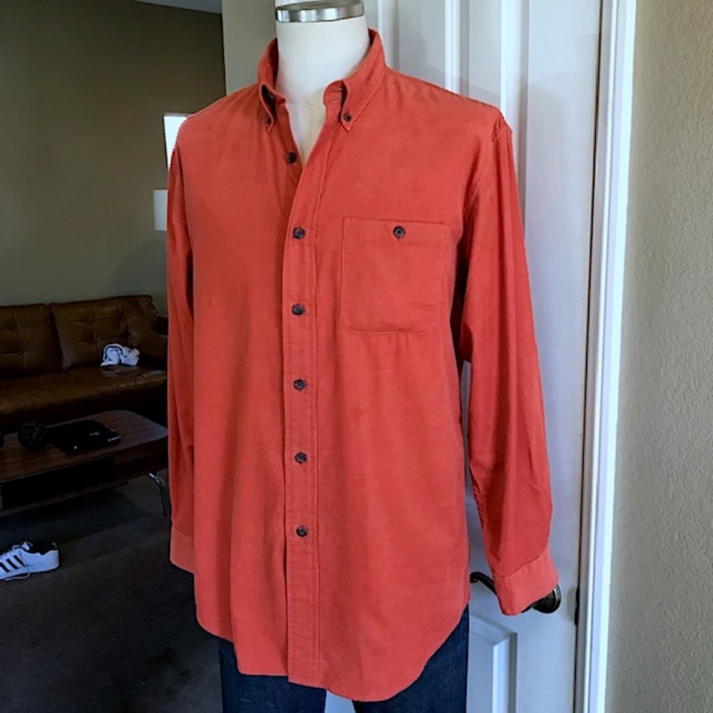 Pendleton "Wayne" Deep Orange Corduroy Button-Up … - image 3